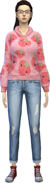 Sims 4 Strawberry Hoodie at Nekros