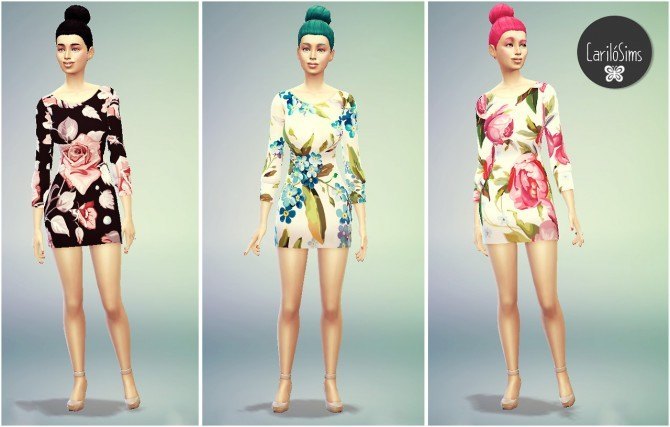 Sims 4 Floral Dress at Cariló Sims