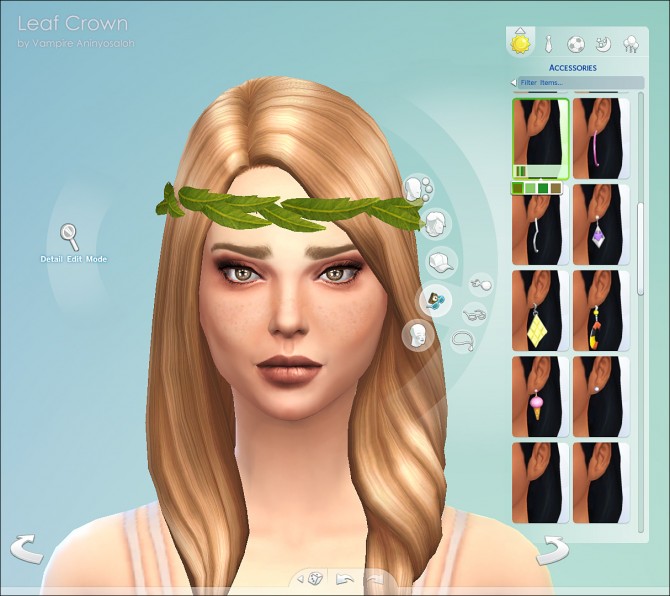 Sims 4 Leaf Crown 4 colors by Vampire aninyosaloh at Mod The Sims