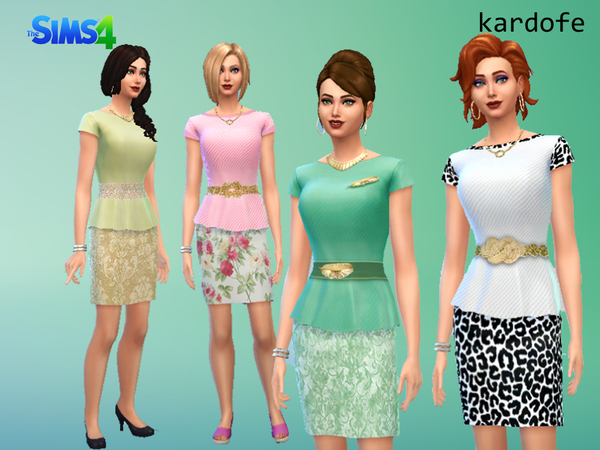 Sims 4 Peplum dress by Kardofe at TSR