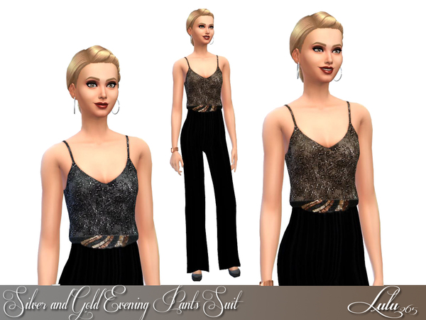 Sims 4 Evening Silver and Gold outfit by Lulu265 at TSR