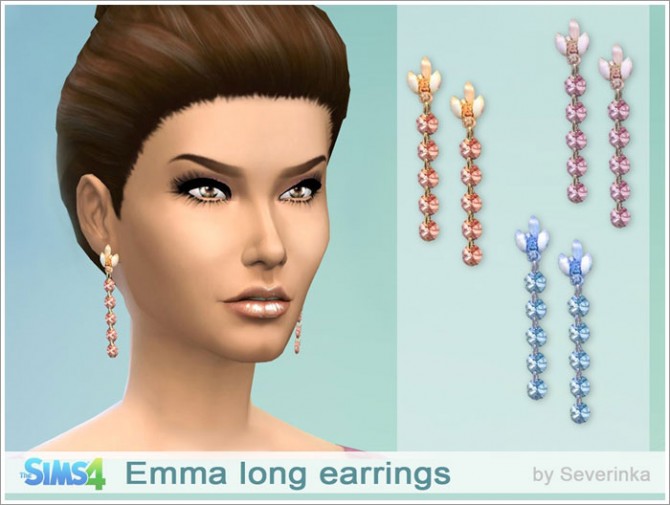 Sims 4 Emma long earrings at Sims by Severinka