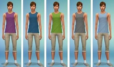 Muscle T & Long Tank recolors at Simsnacks