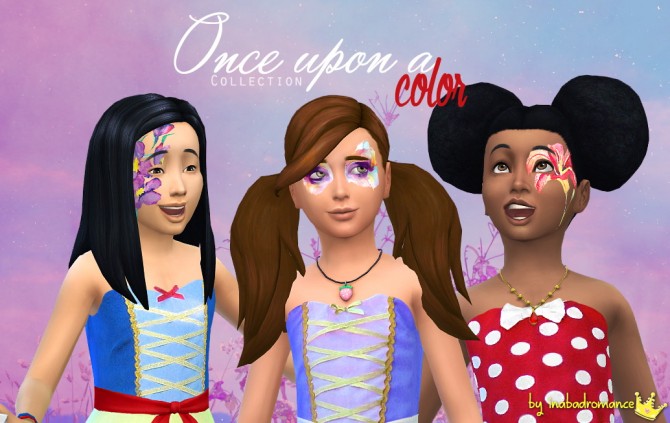 Sims 4 3 girly girl dresses + 3 facepaint at In a bad Romance