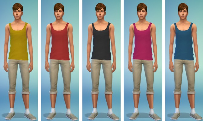 Sims 4 Muscle T & Long Tank recolors at Simsnacks