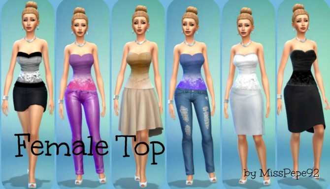 Sims 4 Female top in 6 styles by MissPepe92 at The Sims Lover