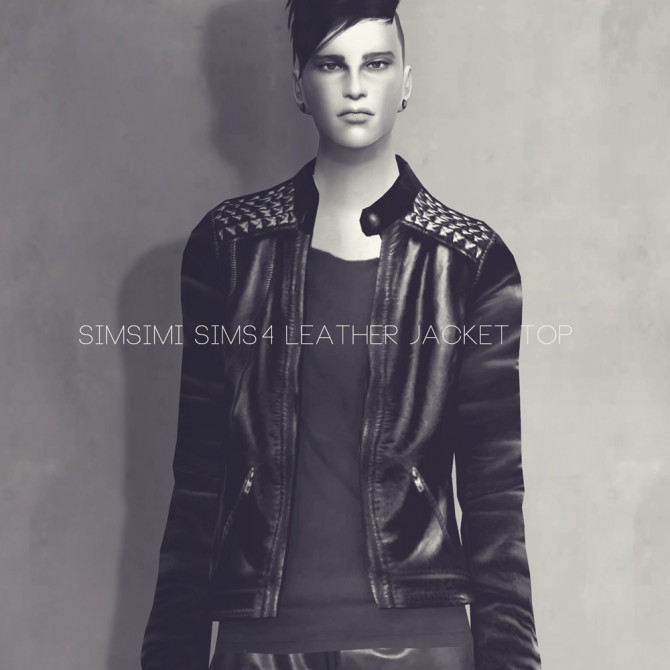 Sims 4 LEATHER JACKET at Simsimi only mine