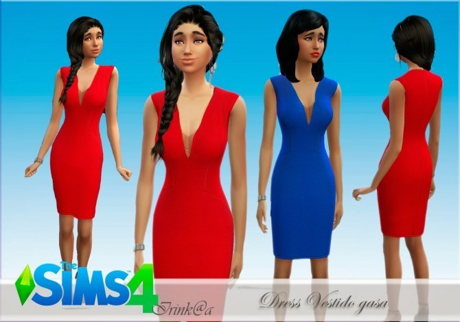 Sims 4 Dress Vestido gasa at Irink@a