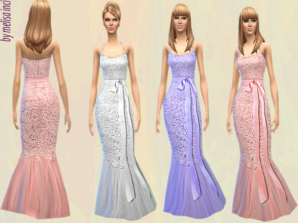 Sims 4 Mermaid Wedding Dress by melisa inci at TSR
