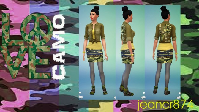 Sims 4 Love Camo FW14/15 set at La Boutique de Jean