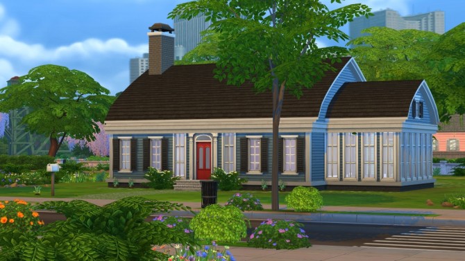 Sims 4 Bowed roof Cape Cod starter house at Jenba Sims