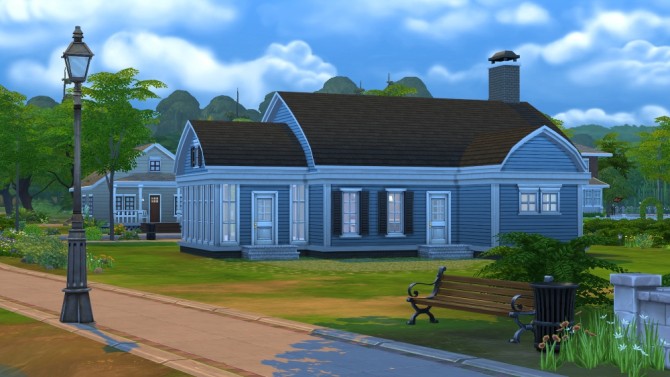 Sims 4 Bowed roof Cape Cod starter house at Jenba Sims