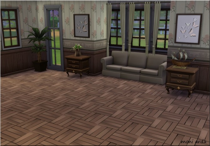 Sims 4 Parquet Wood Floor TS4 at ARDA