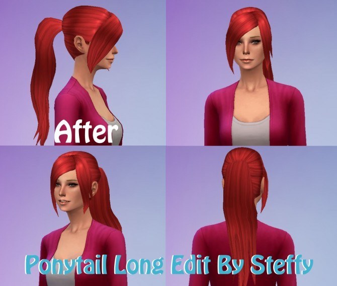 Sims 4 Ponytail long edit by Steffy at Simply Simming