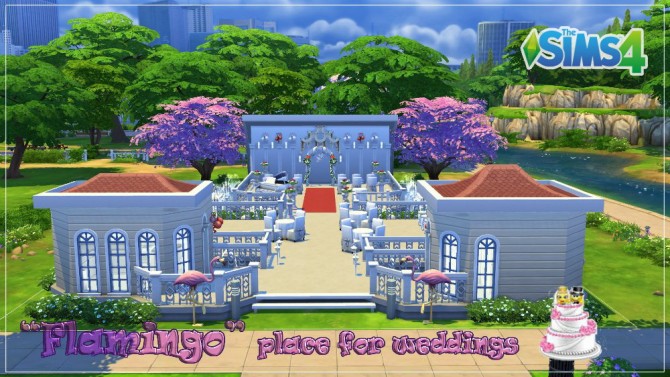 Sims 4 Flamingo place for weddings by fatalist at ihelensims