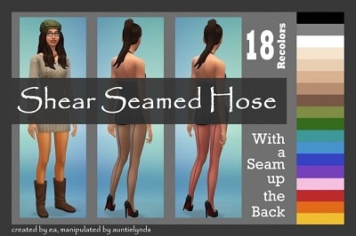 Sheer Seamed Hose in 18 asst. Colors by auntielynds at Mod The Sims