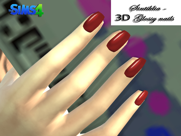 Sims 4 3D Glossy Nails by Sintiklia at TSR