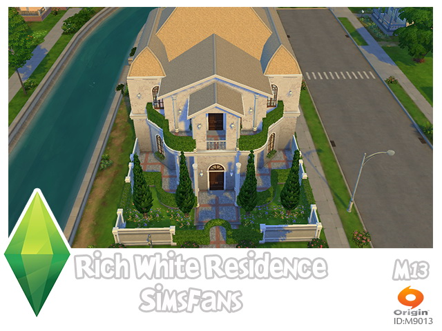 Sims 4 Rich White Residence by M13 at Sims Fans