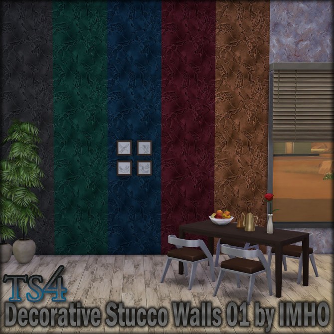 Sims 4 Decorative Stucco Walls 01 at IMHO Sims 4