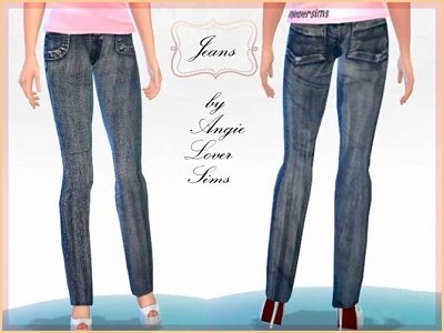 Blue West jeans at Angie Lover Sims