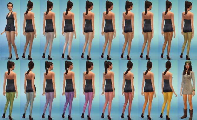 Sims 4 Sheer Seamed Hose in 18 asst. Colors by auntielynds at Mod The Sims
