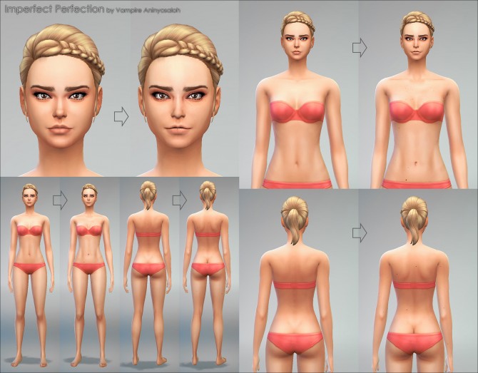 Sims 4 Imperfect Perfection Skin by Vampire aninyosaloh at Mod The Sims. 