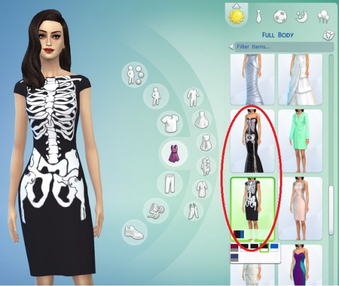 Sims 4 3 Skeleton Dress Recolors at Belle’s Simblr