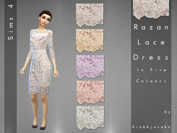 Sims 4 Razan Lace Dress by hrekkjavaka at TSR