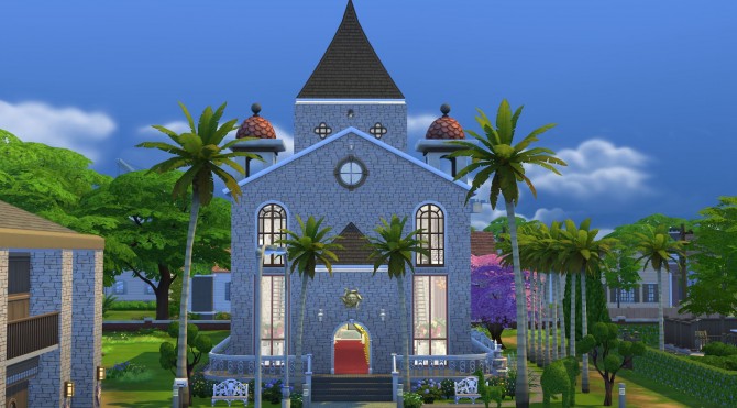 Sims 4 Church of the Palms Wedding Chapel by Marjia at Mod The Sims