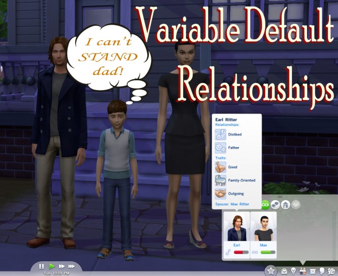 Sims 4 Variable Default Relationships Mod by scumbumbo at Mod The Sims