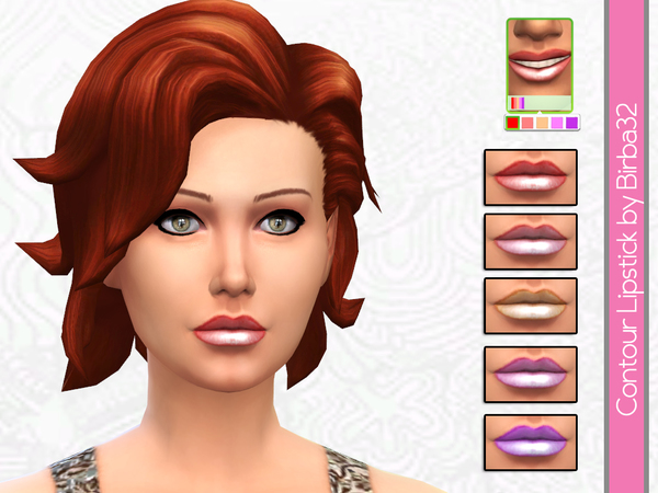 Sims 4 Contour lipstick by Birba32 at TSR