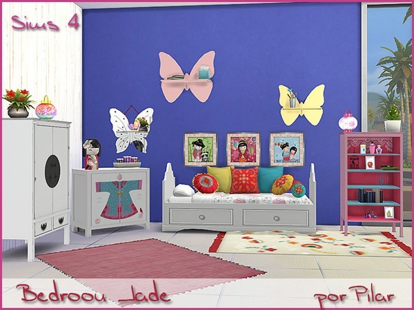 Sims 4 Jade Bedroom by Pilar at TSR
