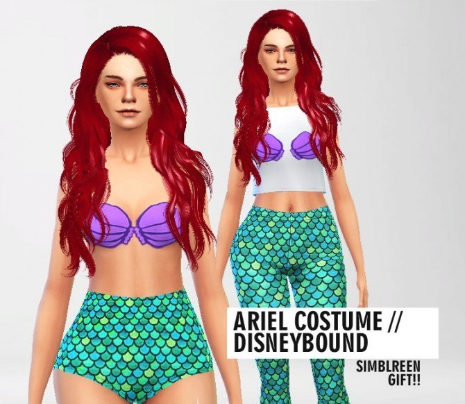 Sims 4 Ariel costume / disneybound at Puresims