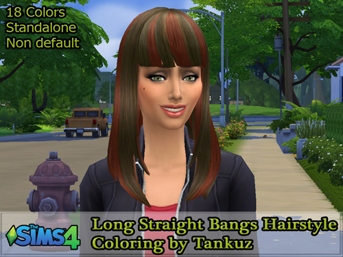 Sims 4 Long Straight Bangs Hairstyle Coloring by Tankuz at Sims 3 Game