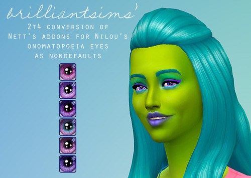 Sims 4 2t4 conversion purple addons for nnnilous eyes at Brilliant Sims