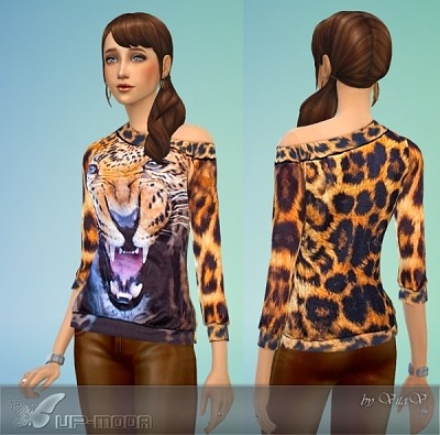 Leopard shirt by Vita V. at VP-sims