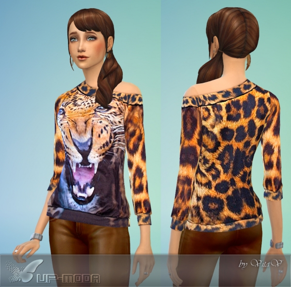 Sims 4 Leopard shirt by Vita V. at VP sims