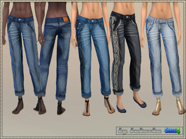 Sims 4 White tops + jeans by bukovka at TSR
