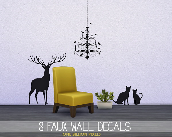 Sims 4 8 Faux Wall Decals at One Billion Pixels