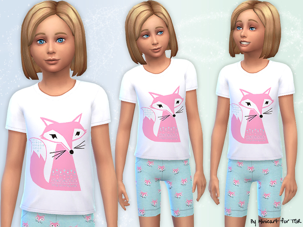 Sims 4 Fox Pyjamas by minicart at TSR