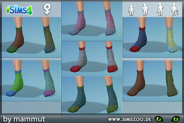 Knitted socks for females by Mammut at Blacky’s Sims Zoo » Sims 4 Updates