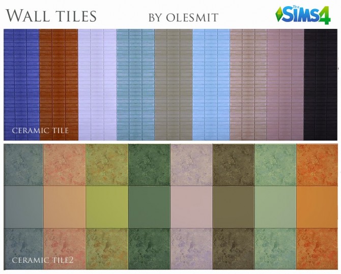 Sims 4 Wall tiles by Olesmit at OleSims