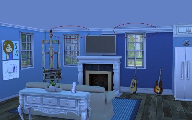 Sims 4 Solid Wall with Crown Moulding and Baseboards by melbrewer367 at Mod The Sims