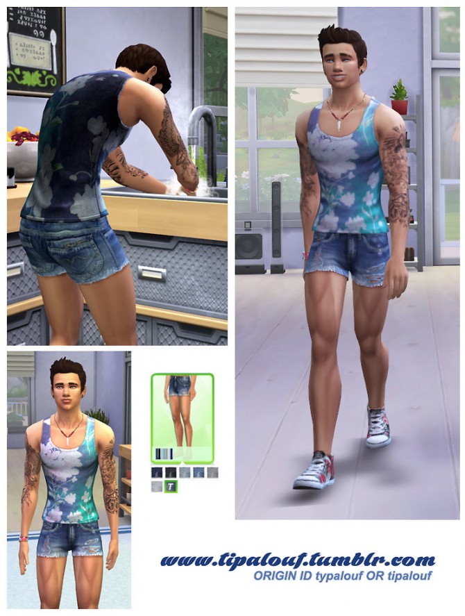 Vintage Denim Short for YAMale at Tipalouf » Sims 4 Updates