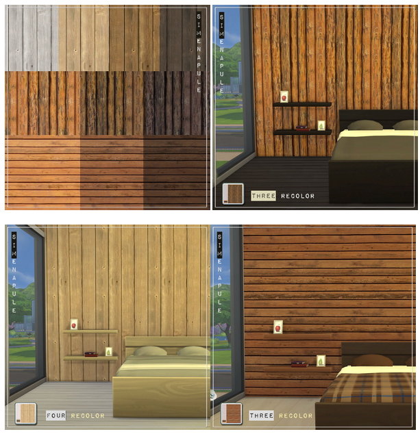Sims 4 Wood Walls by Ronja at Simenapule