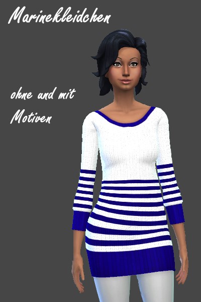 Sims 4 Knitted navy dress by Schnattchen at Blacky’s Sims Zoo