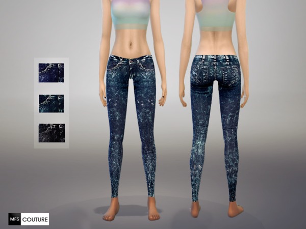 Sims 4 Skinny Fit Jeans V3 by MissFortune at TSR