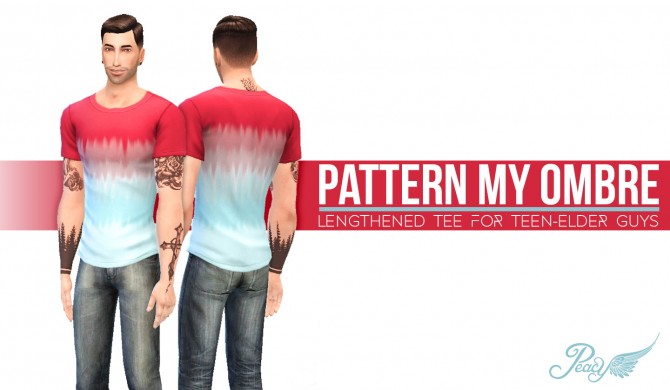 Sims 4 Pattern My Ombre Tee by Peacemaker IC at Simsational Designs