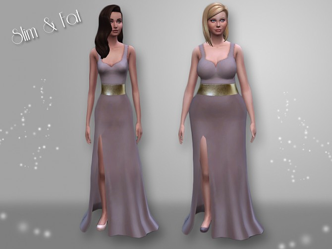 Sims 4 Side Slit Evening Dress by Rainicorn at Mod The Sims