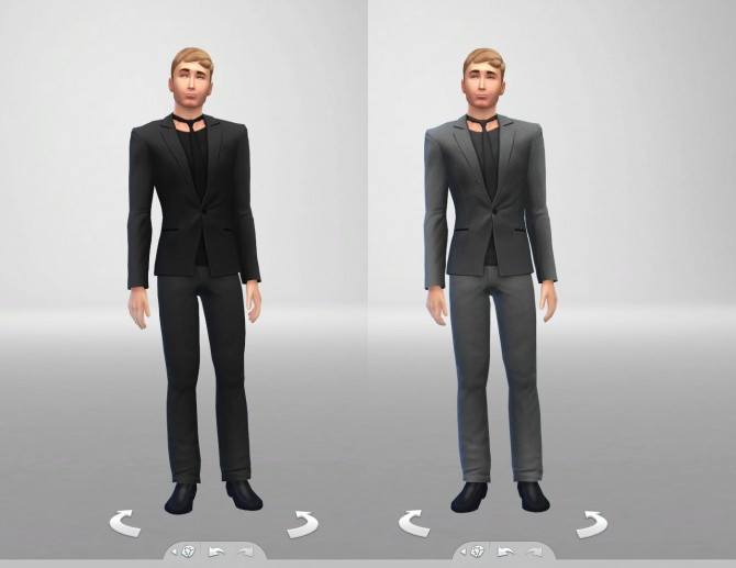 Sims 4 Black + Gray Recolor of Shine on Mens Suit by SimsForever15 at Mod The Sims